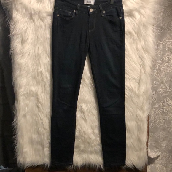 Paige Leggy Ultra Skinny in Dark Mona Wash Size 26 - Picture 2 of 8